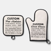 Custom Oven Handschoen Pot Houder Set - Siliconen  (Voorkant)