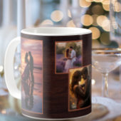 Custom Paar 4 Foto Rustieke Bruine Valentijn Koffiemok