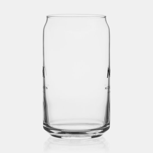 Custom Paar Bruiloft Moderne Monogram Initialen Blikvorm Glas (Links)