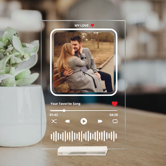 Custom paar foto liefde muziek acryl plaque acryl bord