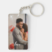 Custom Paar Liefde Handgeschreven Foto Gepersonali Sleutelhanger (achterkant)