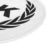 Custom Paar Monogram met Laurel bladeren Snijplank (Hoek)