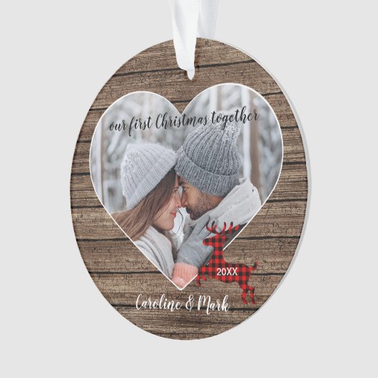 Custom paar onze eerste kerstvakantie ornament (voorkant)
