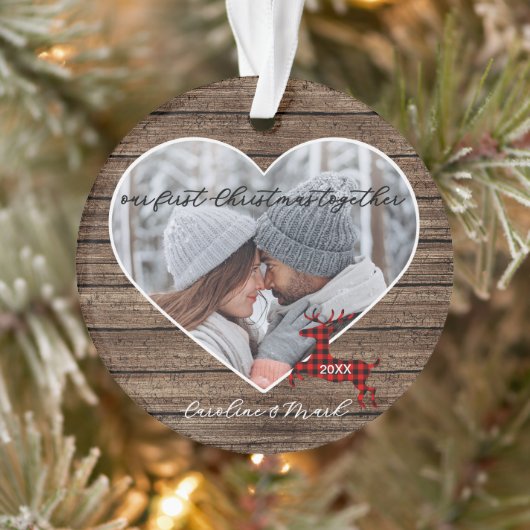 Custom paar onze eerste kerstvakantie ornament (Boom)