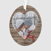 Custom paar onze eerste kerstvakantie ornament (voorkant)