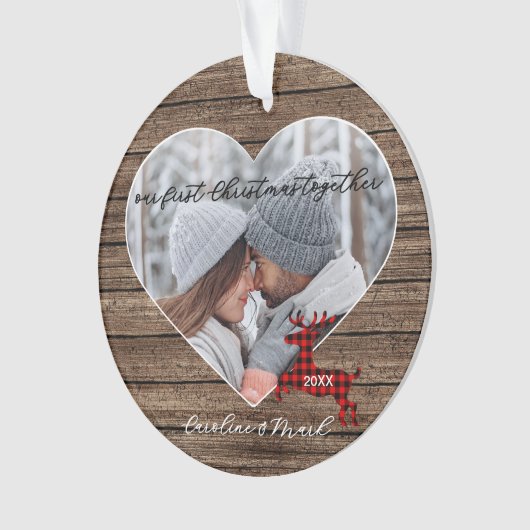 Custom paar onze eerste kerstvakantie ornament (voorkant)