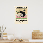 CUSTOM Paar Print, Gepersonaliseerde Kat Illustrat Poster (Keuken)