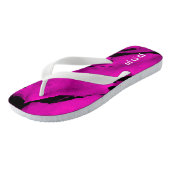 Custom Paar Teenslippers Geborsteld Roze Zwart (Schuin)