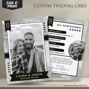 Custom paar trading Kaart, bruiloft dank u Contactkaartje