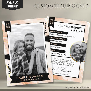 Custom paar trading Kaart, bruiloft dank u Contactkaartje