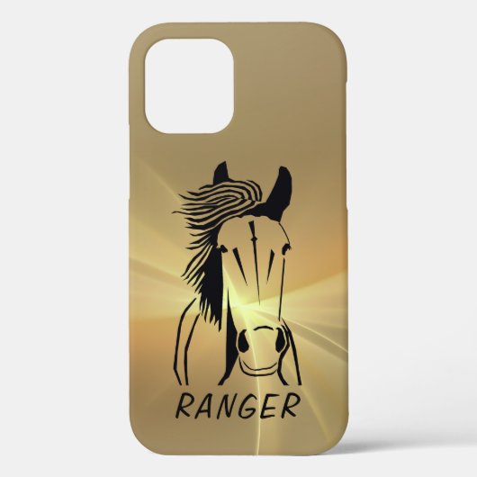 Custom Paard Apple IPhone 12 (Stoer) Telefoon Case (Achterkant)