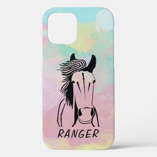 Custom Paard Apple IPhone 12 (Stoer) Telefoon Case (Achterkant)