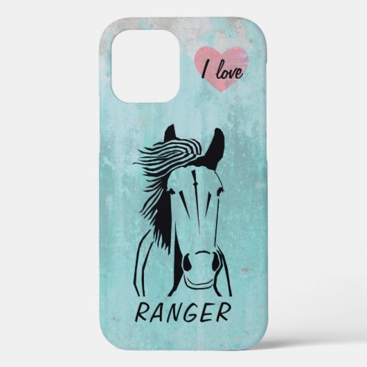 Custom Paard Apple IPhone 12 (Stoer) Telefoon Case (Achterkant)