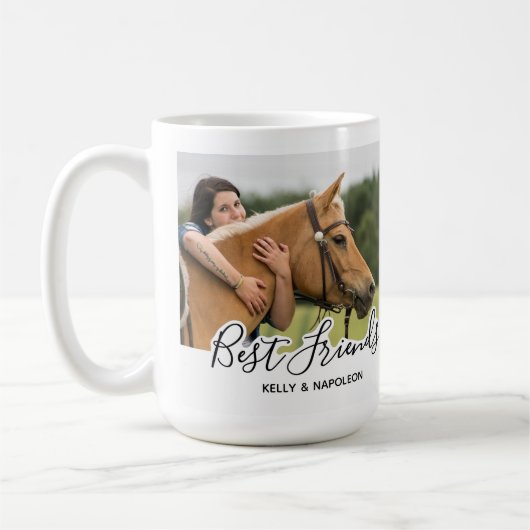 Custom Paard Foto Wit Beste Vrienden Koffiemok (Links)
