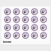 Custom Paarse Dog Paw Print Dank u Stickers (Vel)
