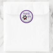 Custom Paarse Dog Paw Print Dank u Stickers (Tas)