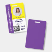 Custom Paarse School College University Student Badge (Front & Back)