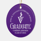 Custom Paarse Veterinaire School Afstuderen Kerstm Keramisch Ornament (Links)