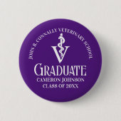 Custom Paarse Veterinaire School Afstuderen Ronde Button 5,7 Cm (Voorkant)