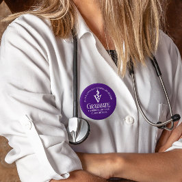 Custom Paarse Veterinaire School Afstuderen Ronde Button 5,7 Cm