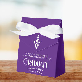 Custom Paarse Veterinaire School Graduation Party Bedankdoosjes