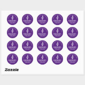 Custom Paarse Veterinaire School Graduation Party Ronde Sticker (Vel)