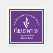 Custom Paarse Veterinaire School Graduation Party Servet (Voorkant)