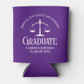 Custom Paarse White Law School Afstudeerfeest Blikjeskoeler (Voorkant)