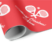 Custom padel sport Christmas wrapping paper Cadeaupapier (Rol Hoek)