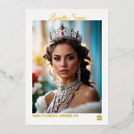 Custom Pageant Autograph Kaarten | Elegante Folie