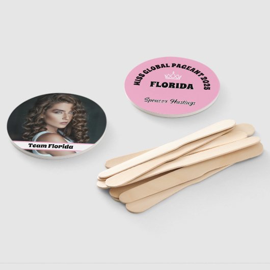 Custom Pageant Fan Wavers - Dubbelzijdig 10-Pack Handwaaier (Niet-gemonteerd)