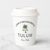 Custom Palm Tree Party Custom Tropical Bachelorett Papieren Bekers (Achterkant)