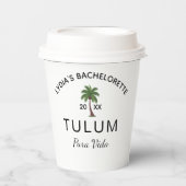 Custom Palm Tree Party Custom Tropical Bachelorett Papieren Bekers (Voorkant)