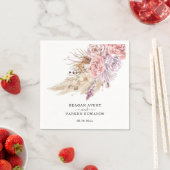 Custom Pampas Grass Bloemen Paarse Bruiloft Servet (Insitu)