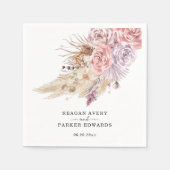 Custom Pampas Grass Bloemen Paarse Bruiloft Servet (Voorkant)