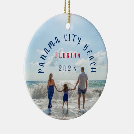 Custom Panama City Beach Florida Travel Souvenir Keramisch Ornament (Rechts)
