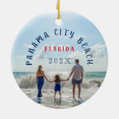 Custom Panama City Beach Florida Travel Souvenir Keramisch Ornament (Achterkant)