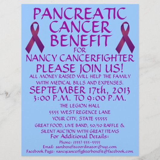 Custom Pancreatic Cancer Benefit Flyer (Voorkant)