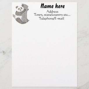 Custom Panda Beer Letterhead Briefhoofd