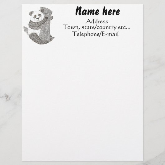 Custom Panda Beer Letterhead Briefhoofd (Voorkant)