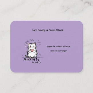 Custom Panic Attack Help Card Visitekaartje