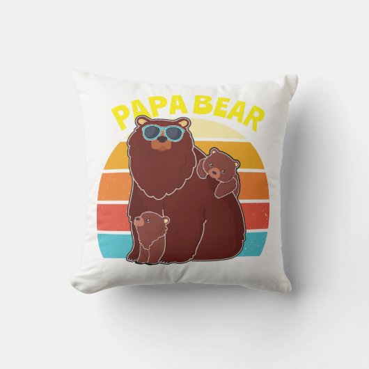 Custom Papa Beer Vader Kinder namen  Schattige T- Kussen (Voorkant)