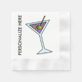 CUSTOM PAPER COCKTAIL NAPKINS - MARTINI-ONTWERP SERVET (Voorkant)