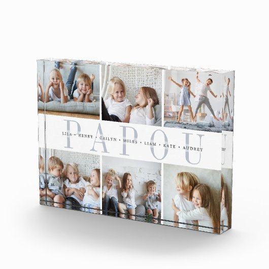 Custom Papou Grandchildren Fotoblokken (Rechts)