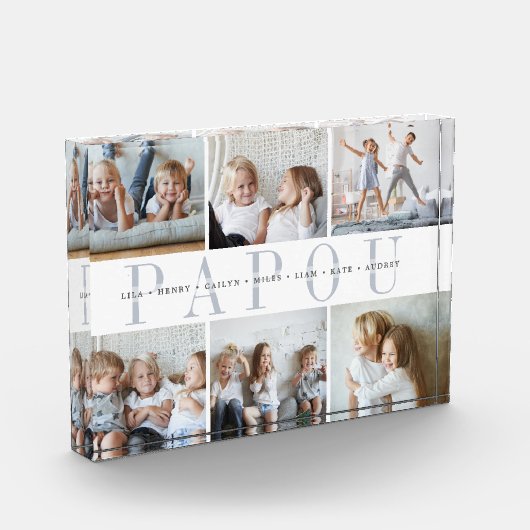 Custom Papou Grandchildren Fotoblokken (Links)
