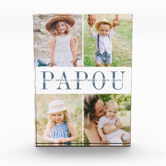Custom Papou Grandchildren Fotoblokken (Voorkant)