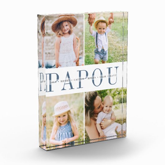 Custom Papou Grandchildren Fotoblokken (Links)