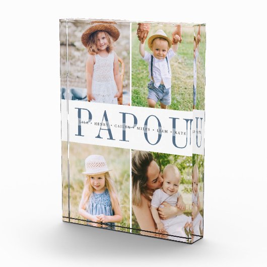 Custom Papou Grandchildren Fotoblokken (Rechts)