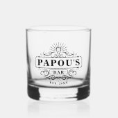 Custom Papou's Bar Jaar Vastgesteld Glas (Voorkant)