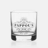 Custom Pappou's Bar Jaar Vastgesteld Glas (Voorkant)